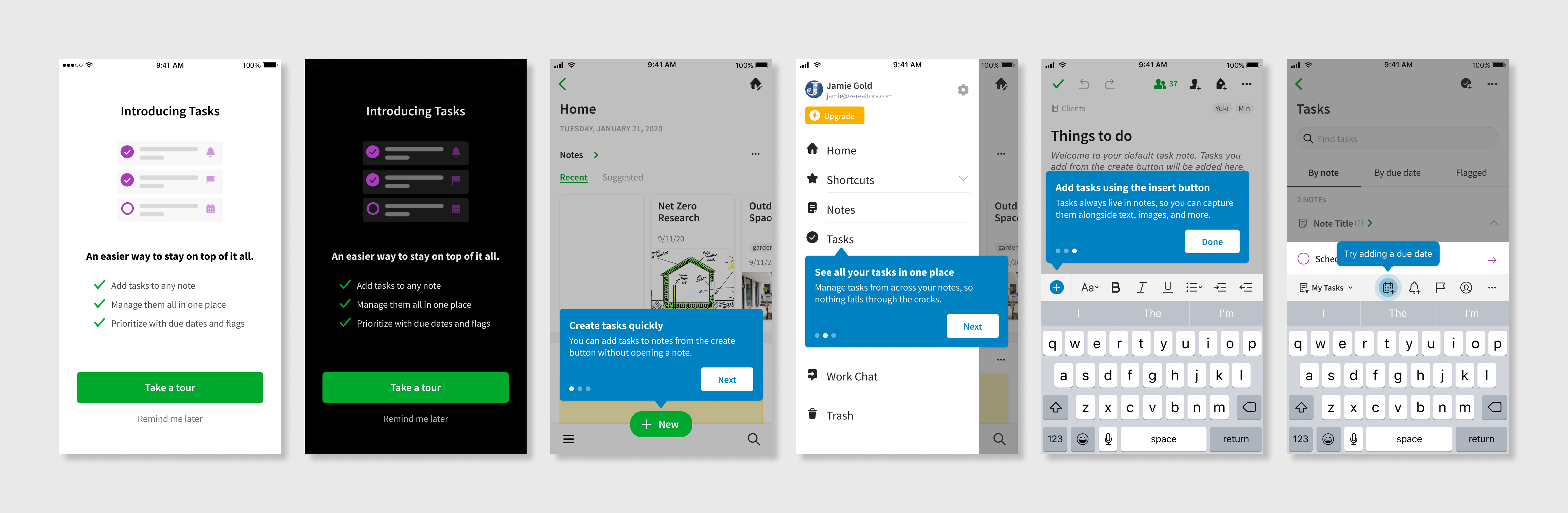 Evernote Tasks Onboarding Experience